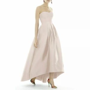 Alfred Sung Strapless High/Low Ball gown Blush Pink Size 2